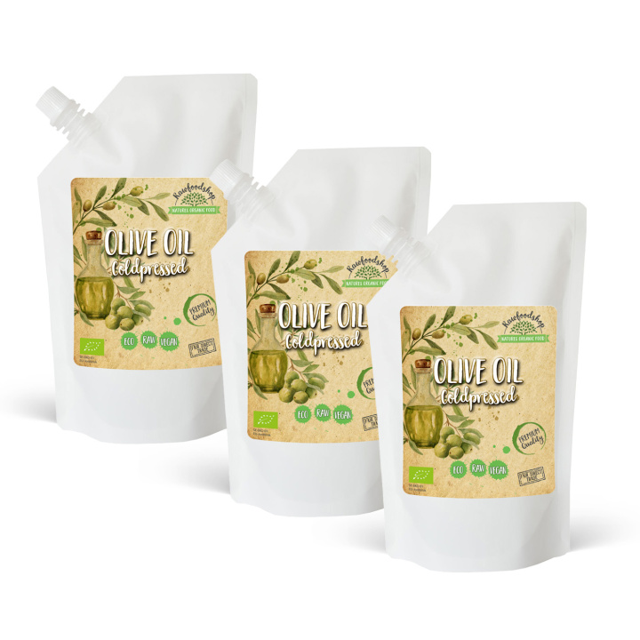 Oliiviöljy kylmäpuristettu LUOMU 1000ml x 3 pakettia ryhmässä Iho & Vartalo / Luonnollinen DIY / Kasviöljyt @ Rawfoodshop Scandinavia AB (2101234-SET3)