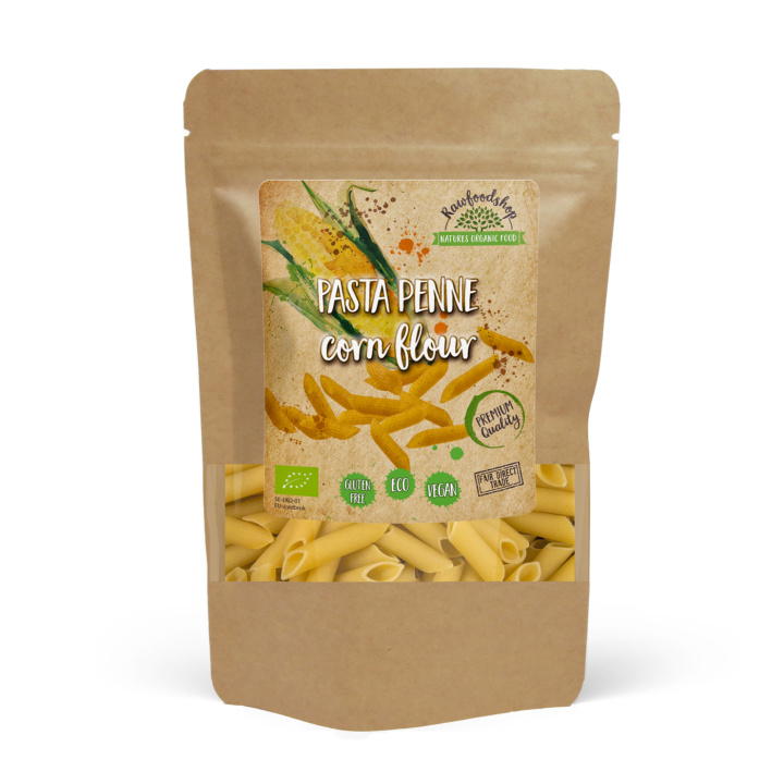 Penne-pasta Maissijauho LUOMU 250g ryhmässä Raaka-aineet / Ruokakomero / Pasta & Nuudelit @ Rawfoodshop Scandinavia AB (22267-1)