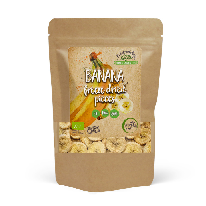 Pakastekuivattu Banaani Paloina LUOMU 100g ryhmässä Raaka-aineet / Hedelmät & Marjat / Banaani @ Rawfoodshop Scandinavia AB (22371-100)