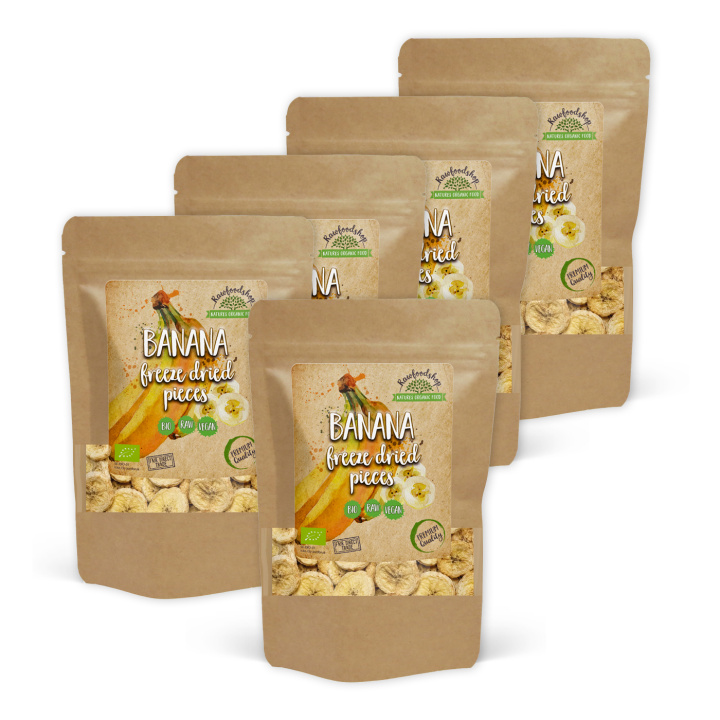 Pakastekuivattu Banaani Paloina LUOMU 100g x 5 pakettia ryhmässä Raaka-aineet / Hedelmät & Marjat / Banaani @ Rawfoodshop Scandinavia AB (22371100-SET5)