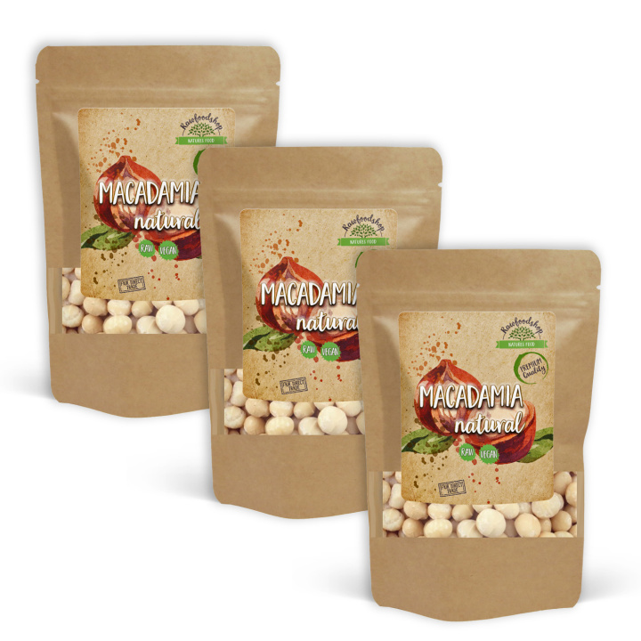 Premium RAW Macadamia-pähkinät 1kg x 3 pakettia ryhmässä Raaka-aineet / Pähkinät / Macadamia @ Rawfoodshop Scandinavia AB (224101-SET3)