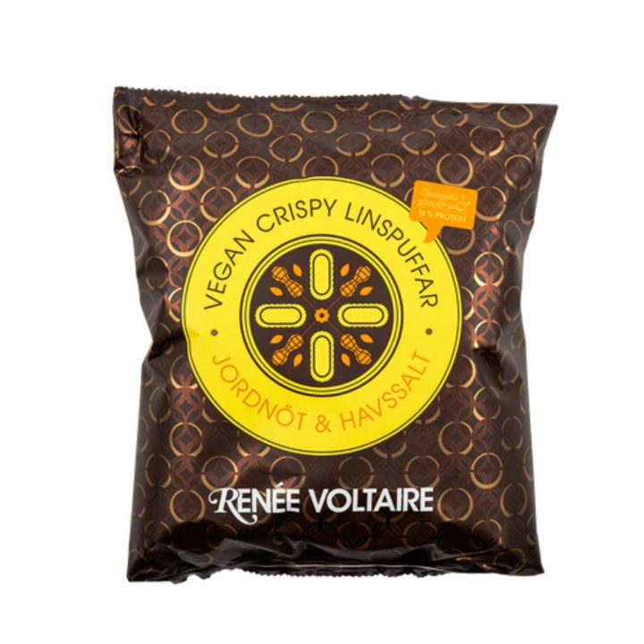 Crispy Linssipuffit Maapähkinä & Merisuola LUOMU 90g ryhmässä Raaka-aineet / Karkkia & Suklaata / Välipalat @ Rawfoodshop Scandinavia AB (2394)