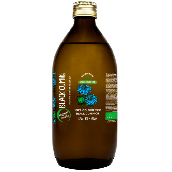 Mustakuminaöljy kylmäpuristettu LUOMU 150ml ryhmässä Iho & Vartalo / Luonnollinen DIY / Kasviöljyt @ Rawfoodshop Scandinavia AB (30044-2)