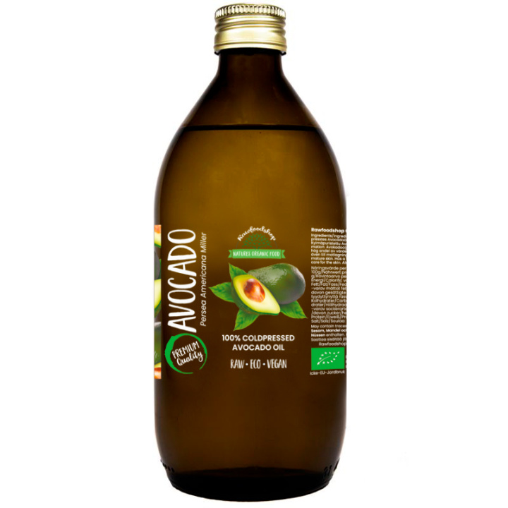 Avokadoöljy LUOMU 150 ml ryhmässä Raaka-aineet / Ruokakomero / Öljyt @ Rawfoodshop Scandinavia AB (40138-2)