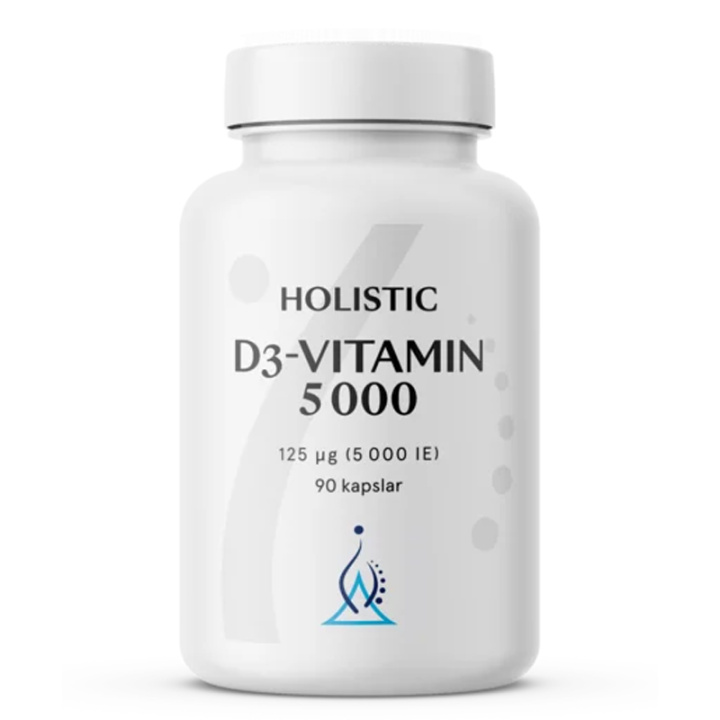 Holistic D3-Vitamiini 5000 90kaps ryhmässä Ravintolisät / Vitamiinit / Yksinkertaiset vitamiinit @ Rawfoodshop Scandinavia AB (4142)