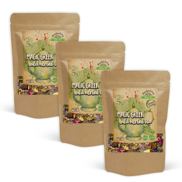 Magic Green Villi Yrttitee 100g x 3 pakettia ryhmässä Raaka-aineet / Juomat / Teet @ Rawfoodshop Scandinavia AB (43329-SET3)