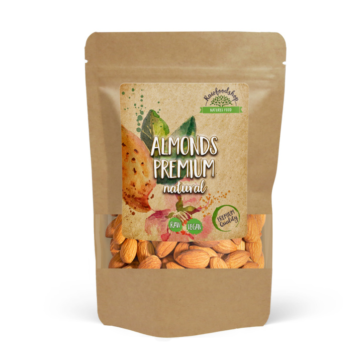 Manteli Premium RAW 500g ryhmässä Raaka-aineet / Pähkinät / Manteli @ Rawfoodshop Scandinavia AB (440420-500)