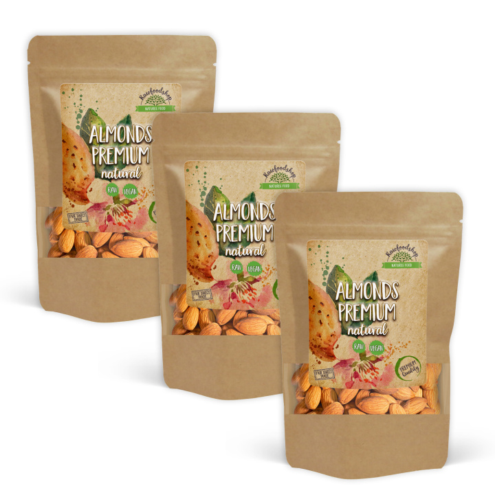 Manteli Premium RAW 200g x 3 pakettia ryhmässä Raaka-aineet / Pähkinät / Manteli @ Rawfoodshop Scandinavia AB (5302202-SET3)
