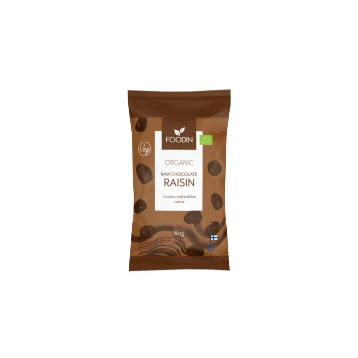 Rusinat Raakasuklaassa LUOMU 80g ryhmässä Raaka-aineet / Karkkia & Suklaata / Välipalat @ Rawfoodshop Scandinavia AB (6430051824876)