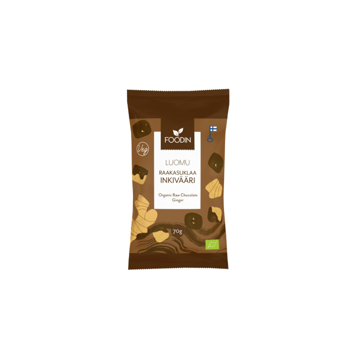Inkivääri Raakasuklaassa LUOMU 70g ryhmässä Raaka-aineet / Karkkia & Suklaata / Välipalat @ Rawfoodshop Scandinavia AB (6430055215335)