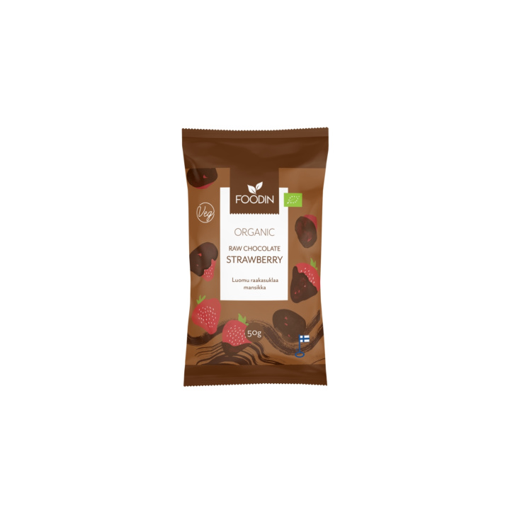 Mansikoita Raakasuklaassa LUOMU 50g ryhmässä Raaka-aineet / Karkkia & Suklaata / Välipalat @ Rawfoodshop Scandinavia AB (6430055219142)