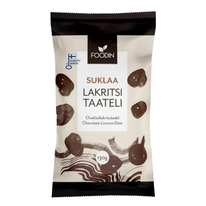 Suklaa- ja Lakritsikuorrutetut Taatelit 130g ryhmässä Raaka-aineet / Karkkia & Suklaata / Makeiset @ Rawfoodshop Scandinavia AB (6440004600839)