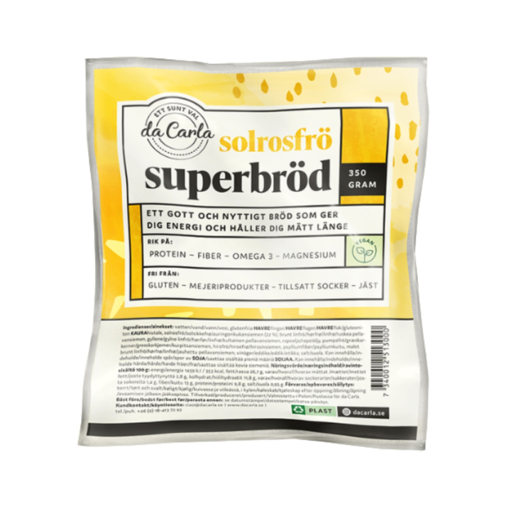 Superleipä Auringonkukansiemen LUOMU 350g ryhmässä Raaka-aineet / Ruokakomero / Keksit, keksit & leipä @ Rawfoodshop Scandinavia AB (733N)