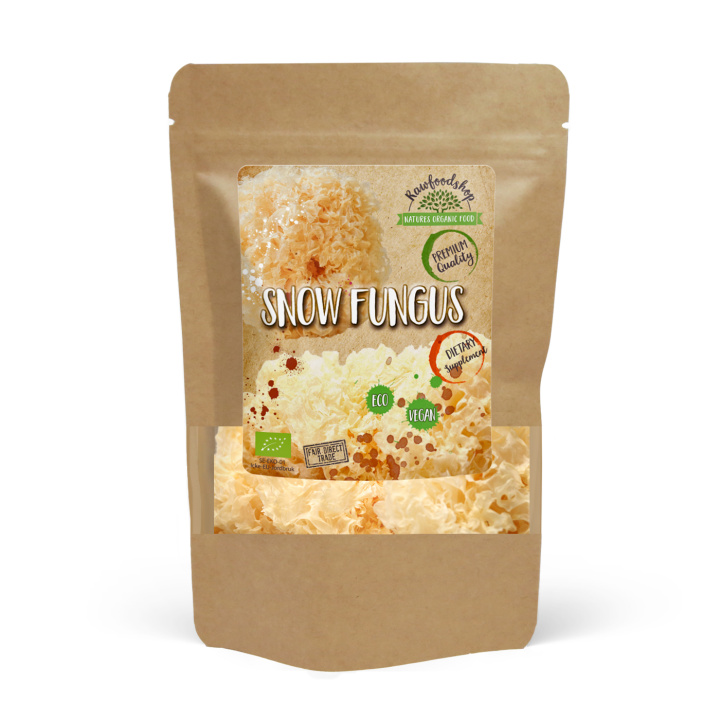 Snow Fungus Koko LUOMU 125g ryhmässä Ravintolisät / Yrtit ja Kasvit / Sienet @ Rawfoodshop Scandinavia AB (82433125)