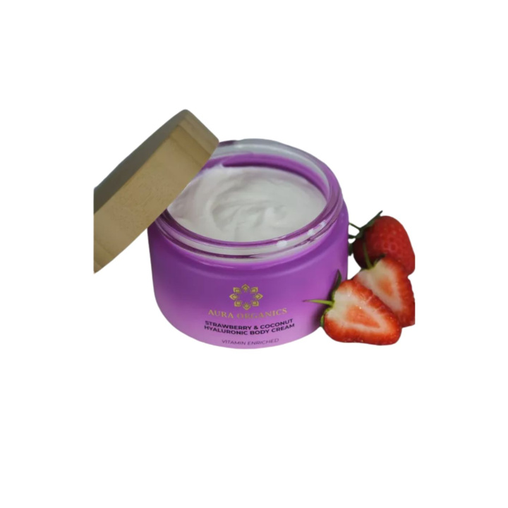 Vartalovoi Mansikka & Kookos Hyaluronihapolla LUOMU 200ml ryhmässä Iho & Vartalo / Vartalo / Vartalovoide & öljy @ Rawfoodshop Scandinavia AB (98766789)