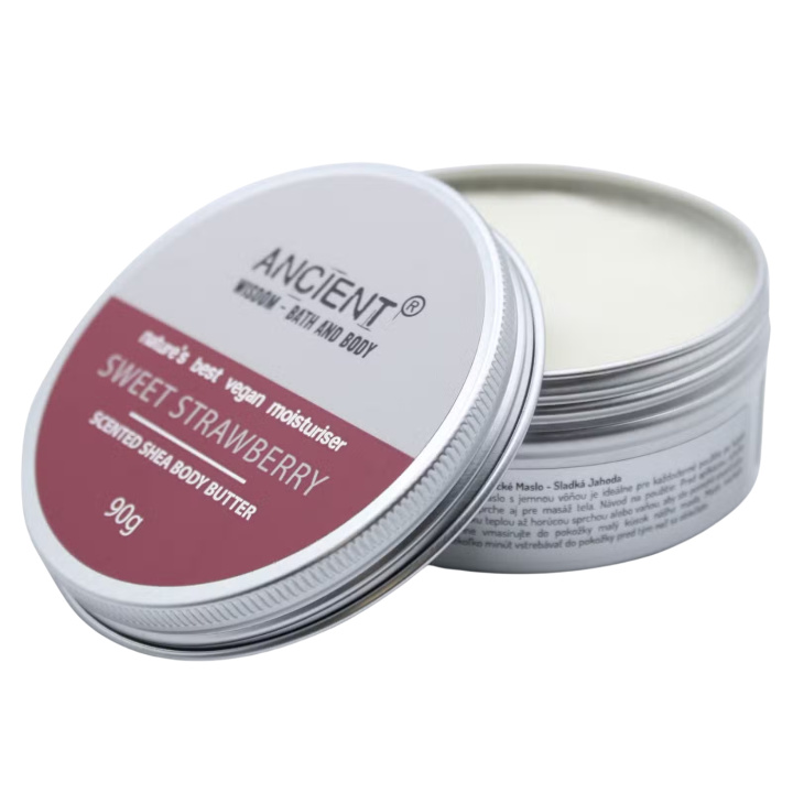 Body Butter Sweet Strawberry 90g ryhmässä Iho & Vartalo / Vartalo / Vartalovoide & öljy @ Rawfoodshop Scandinavia AB (BBFO-05)
