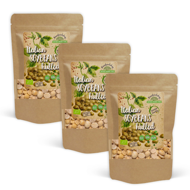 Soijapavut Kuoritut LUOMU 500g x 3 pakettia ryhmässä Raaka-aineet / Ruokakomero / Palkokasvit / Pavut @ Rawfoodshop Scandinavia AB (BON5-SET3)