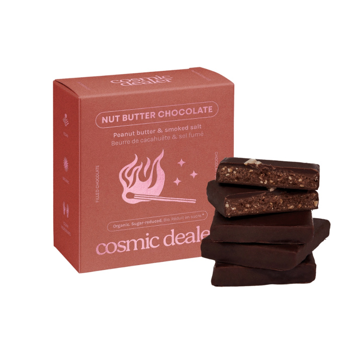 Suklaarasia Maapähkinävoi & Savustettu Suola LUOMU 4 x 20g ryhmässä Raaka-aineet / Karkkia & Suklaata / Suklaapatukat @ Rawfoodshop Scandinavia AB (BOX4PEANUT)