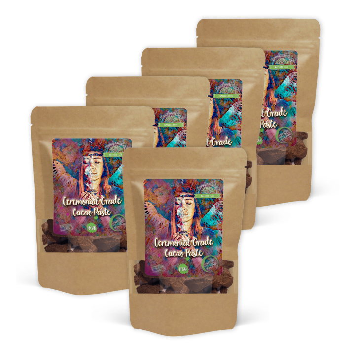 Seremonialaatuinen Kaakaomassa 200g x 5 pakettia ryhmässä Raaka-aineet / Leipominen / Kaakaotuotteet @ Rawfoodshop Scandinavia AB (CACAOLAB01200-SET5)
