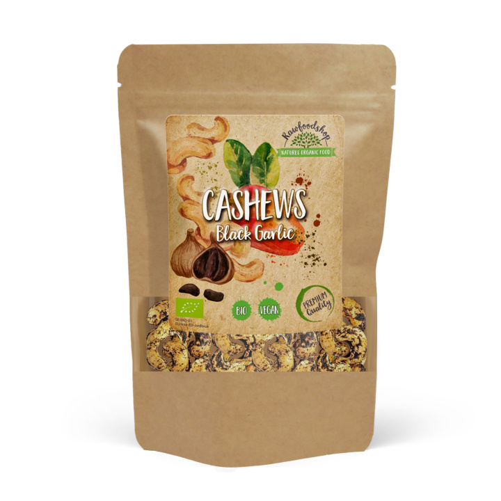 Cashewpähkinät Musta Valkosipuli LUOMU 200g ryhmässä Raaka-aineet / Pähkinät / Cashewpähkinät @ Rawfoodshop Scandinavia AB (CAJAIL5-200)
