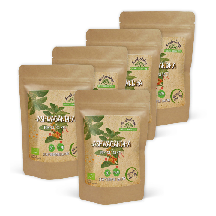 Ashwagandha Extract LUOMU 500mg 60 kapselia x 5 pakettia ryhmässä Ravintolisät / Yrtit ja Kasvit / Yrtit @ Rawfoodshop Scandinavia AB (CAPASH60-SET5)