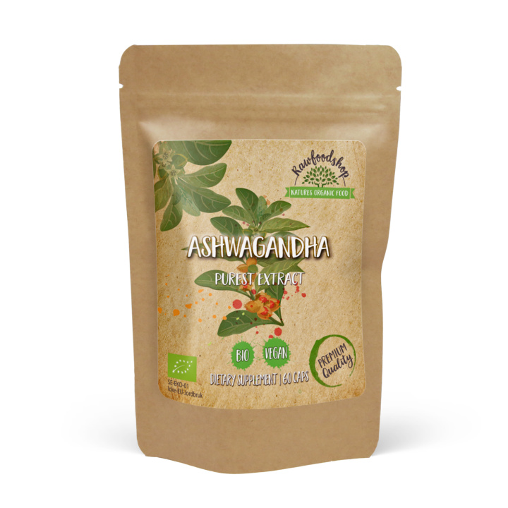 Ashwagandha Extract LUOMU 500mg 60 kapselia ryhmässä Ravintolisät / Yrtit ja Kasvit / Yrtit @ Rawfoodshop Scandinavia AB (CAPASH60)