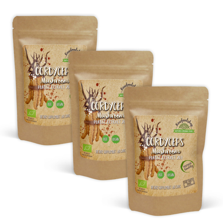 Cordyceps Extract LUOMU 400mg 60 kapselia x 3 paketti ryhmässä Ravintolisät / Yrtit ja Kasvit / Sienet @ Rawfoodshop Scandinavia AB (CAPSCOR60-SET3)