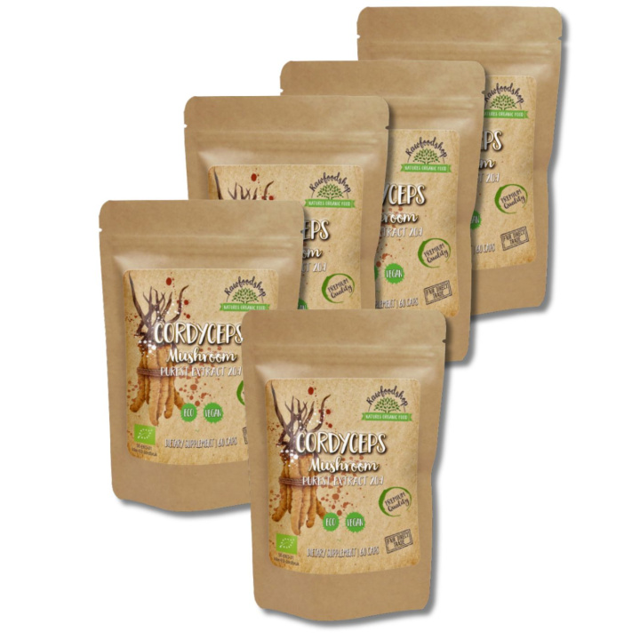 Cordyceps Extract LUOMU 400mg 60 kapselia x 5 paketti ryhmässä Ravintolisät / Yrtit ja Kasvit / Sienet @ Rawfoodshop Scandinavia AB (CAPSCOR60-SET5)