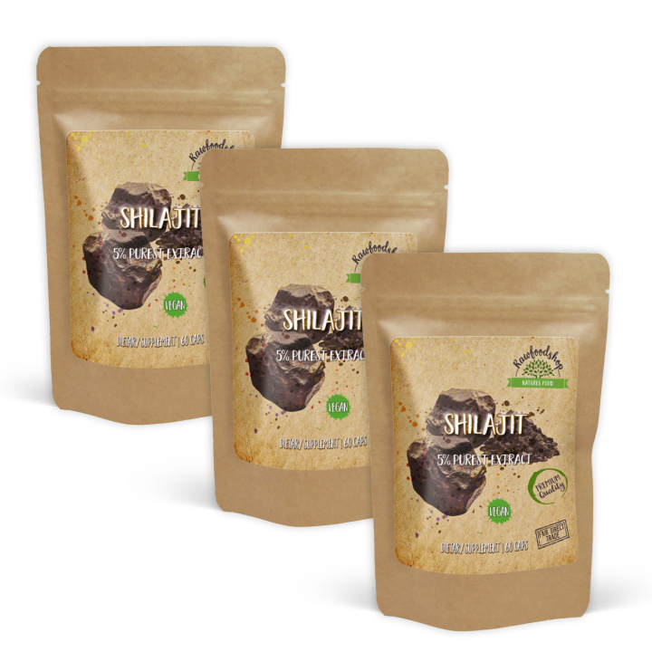 Shilajit Extract 500mg 60 kapselia x 3 pakettia ryhmässä Ravintolisät / Mineraalit / Muut mineraalit @ Rawfoodshop Scandinavia AB (CAPSHI60-SET3)