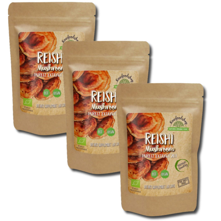 Reishi Extract LUOMU 400mg 60 kapselia x 3 pakettia ryhmässä OUTLET 20-80% @ Rawfoodshop Scandinavia AB (CAPSREI60-SET3)