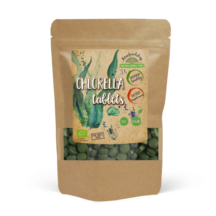 Chlorella Tablettia LUOMU 125g ryhmässä Ravintolisät / Yrtit ja Kasvit / Levävalmisteet @ Rawfoodshop Scandinavia AB (CHLO0100)
