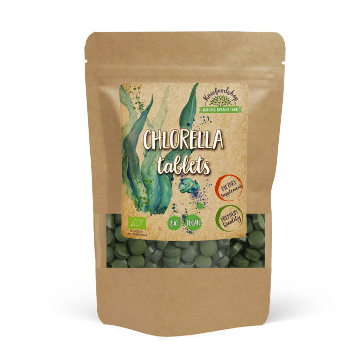 Chlorella Tablettia LUOMU 125g ryhmässä Ravintolisät / Yrtit ja Kasvit / Levävalmisteet @ Rawfoodshop Scandinavia AB (CHLO0100)