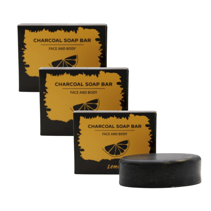 Sitruuna Saippua Aktiivihiili 85g x 3 kpl ryhmässä Iho & Vartalo / Kasvot / Puhdistus @ Rawfoodshop Scandinavia AB (CHSBUL-01-SET3)