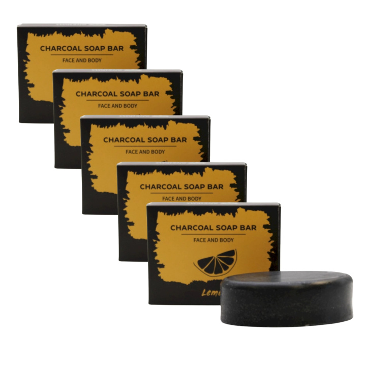 Sitruuna Saippua Aktiivihiili 85g x 5 kpl ryhmässä Iho & Vartalo / Kasvot / Puhdistus @ Rawfoodshop Scandinavia AB (CHSBUL-01-SET5)