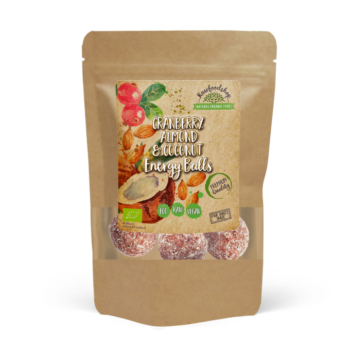 Karpalo Manteli Kookos Energiapallot LUOMU 100g ryhmässä Raaka-aineet / Ruokakomero / Pikkuleivät @ Rawfoodshop Scandinavia AB (CRANCO3-100)