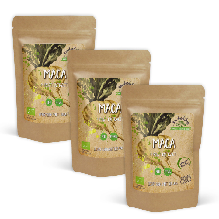 Maca LUOMU 500mg 100 kapselia x 3 pakettia ryhmässä Ravintolisät / Yrtit ja Kasvit / Maca & Ginseng @ Rawfoodshop Scandinavia AB (CUMACA100CAP-SET3)