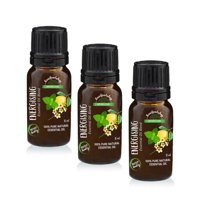 Energising Essential Oil Blend 10mlx 3 pulloa ryhmässä Iho & Vartalo / Luonnollinen DIY / Eteeriset öljyt @ Rawfoodshop Scandinavia AB (EBIUL-01-SET3)