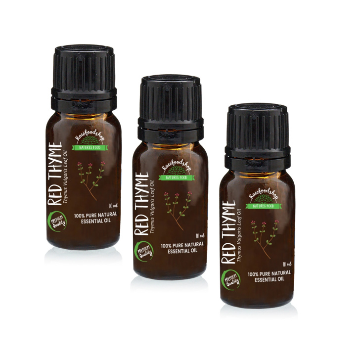 Punainen Timjami Eteerinen Öljy 10ml x 3 pulloa ryhmässä Iho & Vartalo / Luonnollinen DIY / Eteeriset öljyt @ Rawfoodshop Scandinavia AB (EOUL-92-SET3)
