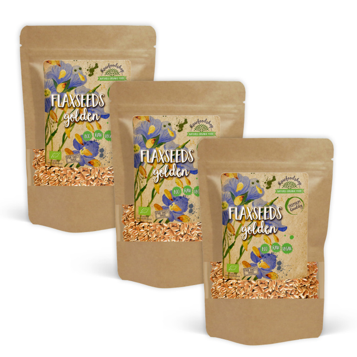 Pellavansiemenet Keltaiset LUOMU 1 kg x 3 pakettia ryhmässä Raaka-aineet / Terveysruoka / Siemenet @ Rawfoodshop Scandinavia AB (FRO500161E1-SET3)