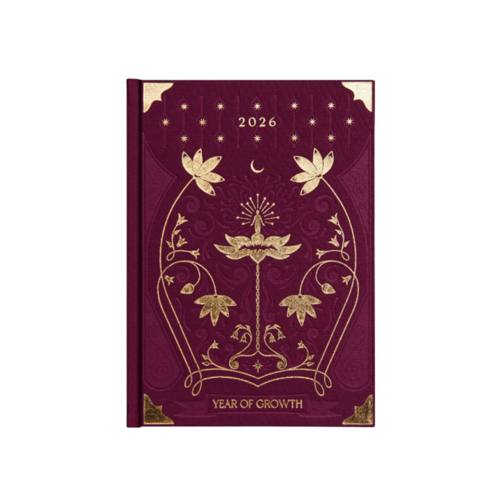 Päiväkirja Year of Growth 2026 Viininpunainen ryhmässä Koti & Sielu / Harmoninen elämäntapa / Kirjat & journalit @ Rawfoodshop Scandinavia AB (GROWTHBUR25)