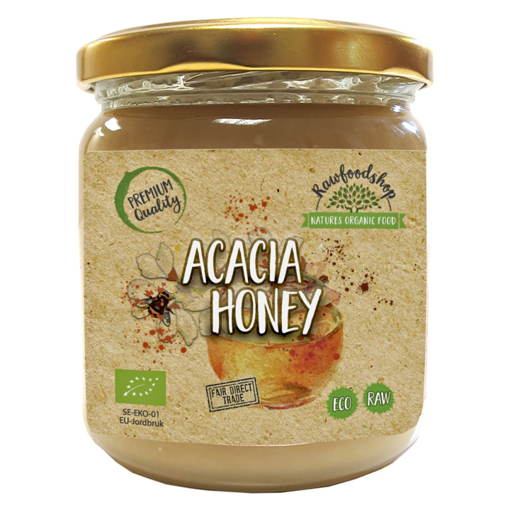 Akaasiahunaja LUOMU 500g ryhmässä Raaka-aineet / Leipominen / Hunaja @ Rawfoodshop Scandinavia AB (HAM50)