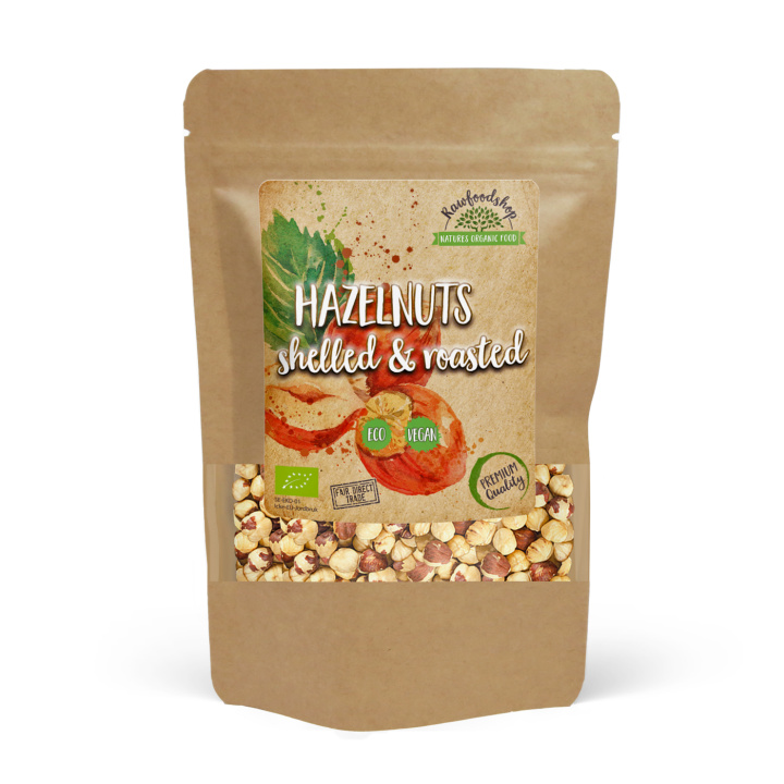 Hasselpähkinät kuoritut ja paahdetut LUOMU 200g ryhmässä Raaka-aineet / Pähkinät / Hasselpähkinät @ Rawfoodshop Scandinavia AB (HATO1)