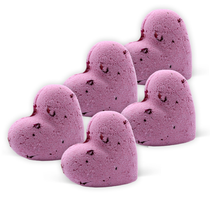 Kylpypommi Sydän Ylang & Ruusu 70g x 5 kpl ryhmässä Iho & Vartalo / Kylpy & Spa / Kylpypommit & Kylpyvaahto @ Rawfoodshop Scandinavia AB (HEARTB01A-SET5)