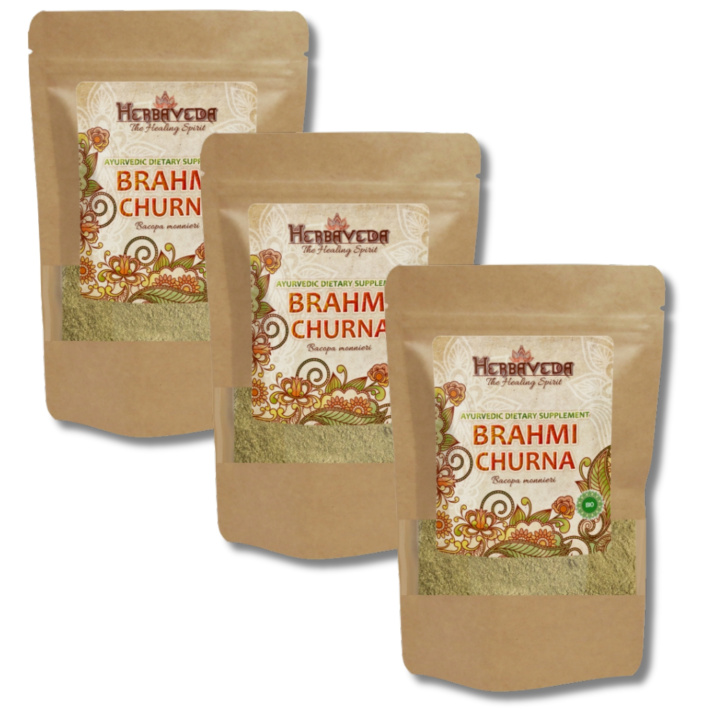 Brahmi Churna LUOMU 250g x 3 pakettia ryhmässä Ravintolisät / Yrtit ja Kasvit / Yrtit @ Rawfoodshop Scandinavia AB (HERBA16-250-SET3)