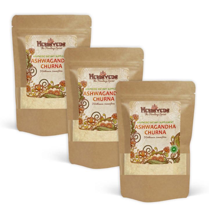 Ashwagandha Churna LUOMU 250g x 3 pakettia ryhmässä Ravintolisät / Yrtit ja Kasvit / Yrtit @ Rawfoodshop Scandinavia AB (HERBA18-250-SET3)