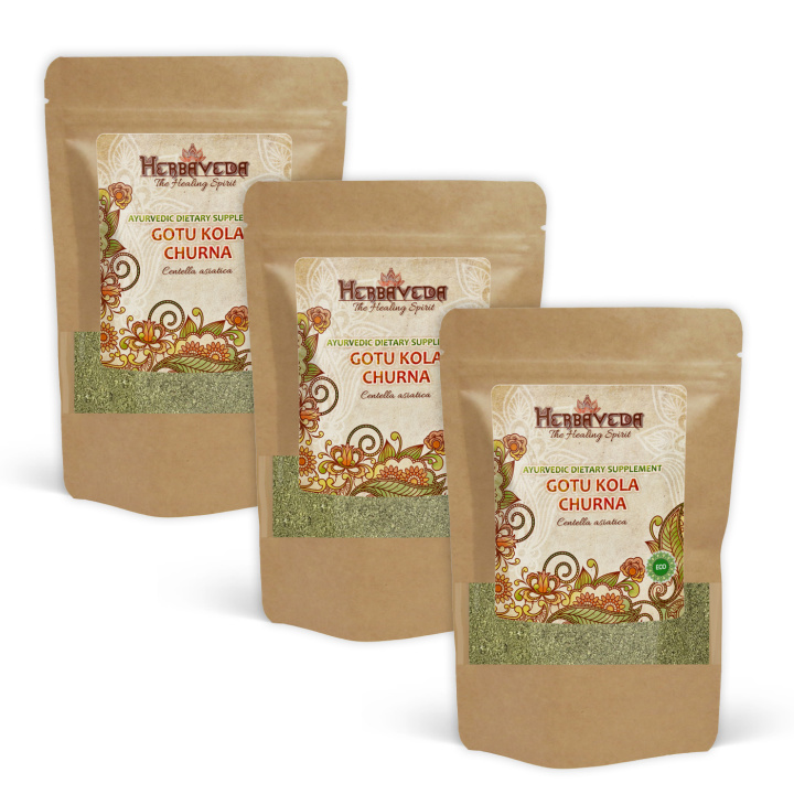 Gotu Kola Churna LUOMU 100g x 3 pakettia ryhmässä Ravintolisät / Yrtit ja Kasvit @ Rawfoodshop Scandinavia AB (HERBA19-SET3)