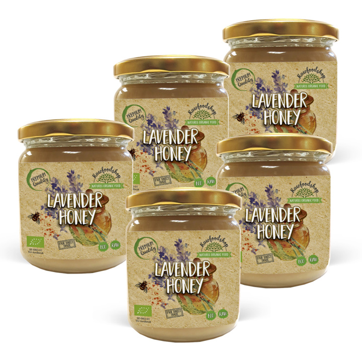 Laventelihunaja LUOMU 500g x 5 purkkia ryhmässä Raaka-aineet / Leipominen / Hunaja @ Rawfoodshop Scandinavia AB (HONEYLAV-SET5)