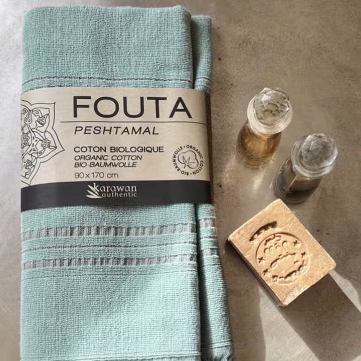 Fouta Dolce Jade -pyyhe ryhmässä Iho & Vartalo / Kylpy & Spa / Pyyhkeet @ Rawfoodshop Scandinavia AB (KF09JA)