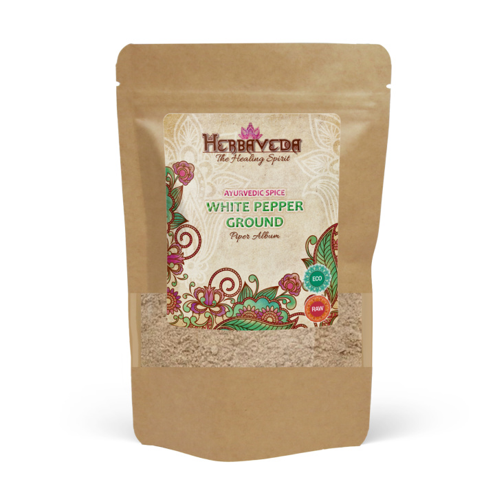 Valkopippuri Jauhettu LUOMU 50g ryhmässä Raaka-aineet / Ruokakomero / Mausteet & Suola @ Rawfoodshop Scandinavia AB (KRY101)