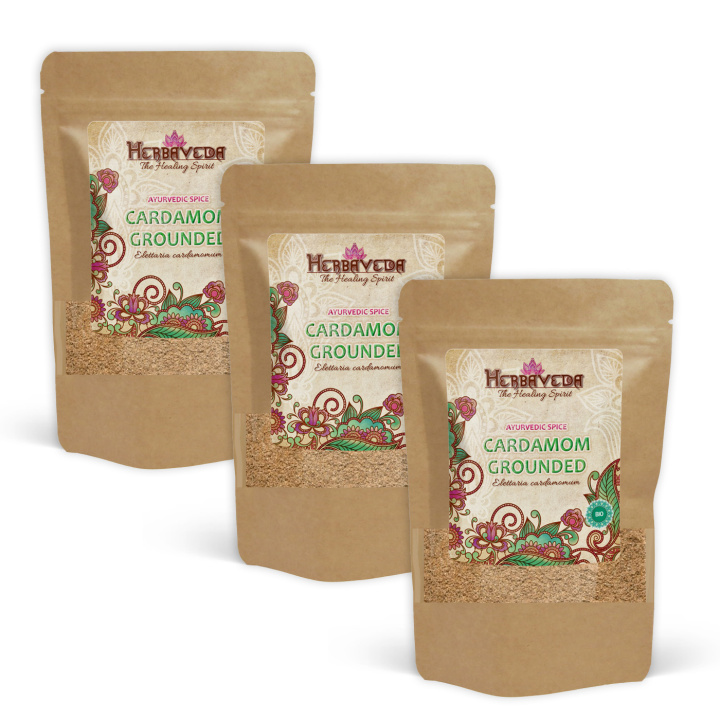 Kardemumma Jauhettu LUOMU 50g x 3 pakettia ryhmässä Raaka-aineet / Ruokakomero / Mausteet & Suola @ Rawfoodshop Scandinavia AB (KRY35-SET3)